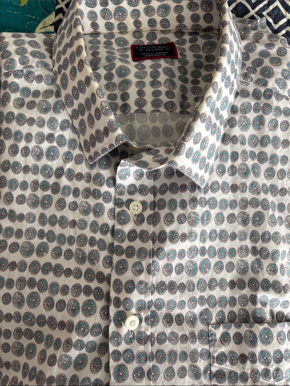 UNTUCKit XXL sliced citrus, short sleeve button-down dress shirt, perfect condit